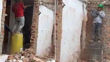 Peruana derrumba su casa y encuentra baño de vecino construido con su pared: "Tenía hasta porcelanato"