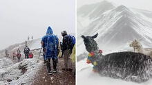 Turistas sorprendidos al encontrar la Montaña de 7 Colores con nieve: “Literal, mis ahorros”