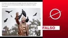 Imagen no evidencia a aves ensuciando la estatua del exalcalde Luis Castañeda