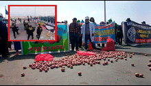 Bloquean con cebollas frontera Perú-Chile: trabajadores de Senasa exigen mejora en sueldos