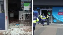 Asaltan tienda de Movistar en centro comercial La Rambla: rompieron vidrios de la entrada