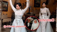 Ángela Aguilar y el lujoso vestido de novia que habría utilizado en su boda con Christian Nodal ¿Será de Flor Silvestre?