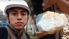 Universitario de la UNI sale de excursión y encuentra mina de piedras preciosas en su camino: "Me lo voy a llevar"