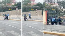 Serenazgo sube en su moto a joven con bastón para que llegue a tiempo y rinda examen de la UNMSM