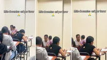 Profesor de universidad en Perú cuida a bebé de alumna en plena clase y en redes lo aplauden