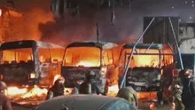 Incendio en Independencia arrasa vehículos de transporte público: sospechan que extorsionadores están implicados