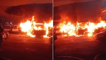 Independencia: video muestra el preciso instante que inició el incendio de vehículos de transporte público