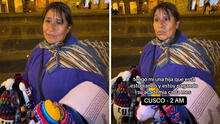 Mujer vende artesanías hasta la madrugada en Cusco y conmueve en redes: “Mi hija está estudiando”