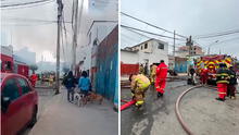 Fuerte incendio consume un inmueble en Breña: siniestro moviliza a 7 unidades de bomberos hacia la av. Arica