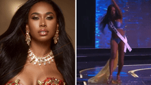 Miss Guyana sufre inesperada caída durante su desfile en traje de baño en la preliminar del Miss Universo 2024