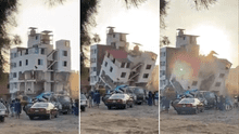 Desalojo por construcción de Vía Expresa Sur: Imágenes captan momento exacto en el que derrumban casa de 5 pisos en Surco