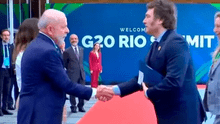 Tenso encuentro: Lula da Silva y Javier Milei se estrechan la mano por primera vez en el G20 de Brasil