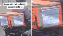 Repartidor de Rappi pega singular cartel dirigido a conductores en Lima: “Si me gritas, lloro”