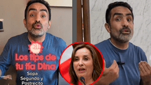 Fernando Llanos se burla de "menú de S/10" de Dina Boluarte y hace la prueba: "La cena es tu problema"