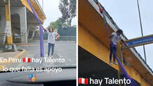 Artista callejero sorprende con acrobacias en exteriores de la UNMSM: “Perú tiene talento”