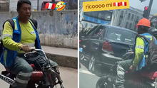 Obrero es viral por usar moto sin la parte izquierda del timón: “Solo pasa en Perusalén”