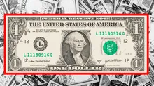 El billete de 1 dólar, con una 'escalera' en su número de serie', valorizado en más de US$15.000