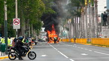 Vehículo se incendia en plena av. Javier Prado y genera tráfico en San Isidro con dirección a San Miguel