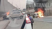 Reportan incendio de auto en av. Néstor Gambeta en Ventanilla: siniestro provocó un intenso tráfico