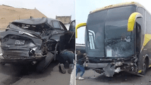 Accidente en Panamericana Sur: triple choque entre bus interprovincial y camionetas deja varios heridos en Chincha