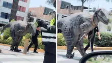 Captan a peruano paseando con ‘dinosaurio’ en Lima y usuarios bromean: “¿Qué raza es?”