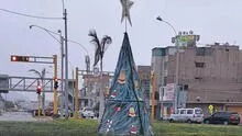 Árbol navideño en Comas se viraliza en TikTok y usuarios bromean: "Es ecológico"