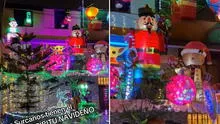 Familia en Surco sorprende al decorar su casa con figuras enormes de El Grinch, Papá Noel, entre otros: "El real sentimiento navideño"