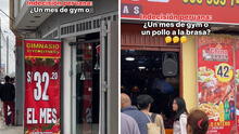 Gimnasio es viral por estar junto a pollería y generan divertidas reacciones: “El gym y el ñam”