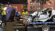 Impactante accidente en Bogotá: delincuente robó un camión y en la huida cayó sobre un auto