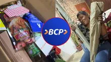 Trabajadora del BCP muestra su canasta navideña y usuarios se asombran con los productos: “Vino hasta sombrilla”