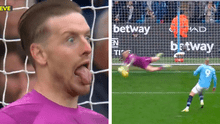 ¿Lo asustó? Pickford y su peculiar gesto para atajar penal a Haaland y evitar triunfo de Manchester City