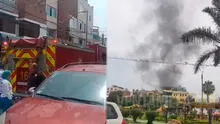 Reportan fuerte incendio cerca a la Municipalidad de Los Olivos: cuatro unidades de bomberos atienden el siniestro