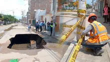 Lluvias intensas en Chiclayo provocan gran hueco en plena avenida: se forma un forado de 4 metros de diámetro