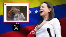 María Corina Machado le tiró un beso a los francotiradores de Maduro y causó euforia en redes: "Es icónico"