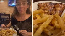 Chilena queda impactada por las porciones en restaurante de Perú y usuarios dicen: "No jugamos a la comidita"