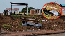 Fuertes lluvias derrumban cerco de cementerio en Tumbes y nichos quedan al descubierto