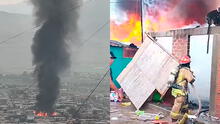 Incendio de grandes proporciones en Ancón: fuego consume asentamiento humano Señor de Cachuy y moviliza 8 unidades de Bomberos