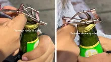 Peruana usa rizador de pestañas para abrir una cerveza y usuarios cuestionan: “¿Para eso servía?”