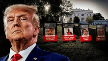 Trump causa polémica al exhibir carteles en el jardín de la Casa Blanca que resaltan delitos cometidos por inmigrantes ilegales Trump causa polémica al exhibir carteles en el jardín de la Casa Blanca que resaltan delitos cometidos por inmigrantes ilegales