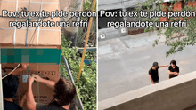 Ex pareja le regala un refrigerador para pedirle perdón y usuarios de TikTok estallan: "Y yo disculpando de a gratis"