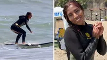 Tiktoker boliviana visitó playa de Lima y en una hora aprendió a surfear: “¿Nos pueden ceder un cantito?”