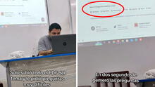 Profesor olvida apagar el proyector y alumnos descubren que crea el examen con IA: “Dame 10 preguntas complejas”