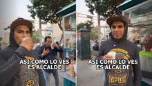 Alcalde de Ate es captado tomando emoliente y en redes reaccionan: "Trabaja de streamer y se recursea como alcalde"