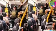 Dos agentes de la PNP abordan bus y explican que resguardarán el viaje: “Queremos que lleguen con tranquilidad”
