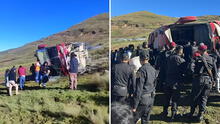 Trabajadores de minera Poderosa se salvaron de morir: bus se despistó y volcó en La Libertad
