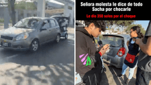 Señora furiosa le reclama a streamer Sacha por chocar su carro con su moto: "Ustedes manejan como **"