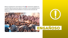 Este video no muestra una manifestación contra Emmanuel Macron, presidente de Francia Este video no muestra una manifestación contra Emmanuel Macron, presidente de Francia