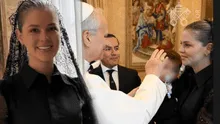 Brunella Horna y Richard Acuña visitan al Papa León XIV: su hijo fue bendecido por el Sumo Pontífice