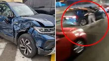 Balacera en Vía Expresa: preciso momento del violento choque de auto de delincuentes que terminó en su captura