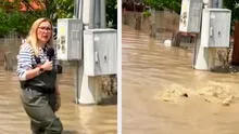 Reportera cubría inundaciones por lluvias, pero se hunde durante transmisión y usuarios bromean: “Su informe se fue al agua” Reportera cubría inundaciones por lluvias, pero se hunde durante transmisión y usuarios bromean: “Su informe se fue al agua”